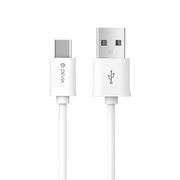 Devia Charging Cable - 2m (2.1A) USB-A to USB-C Cable - White (NOT USB-C Apple Devices)