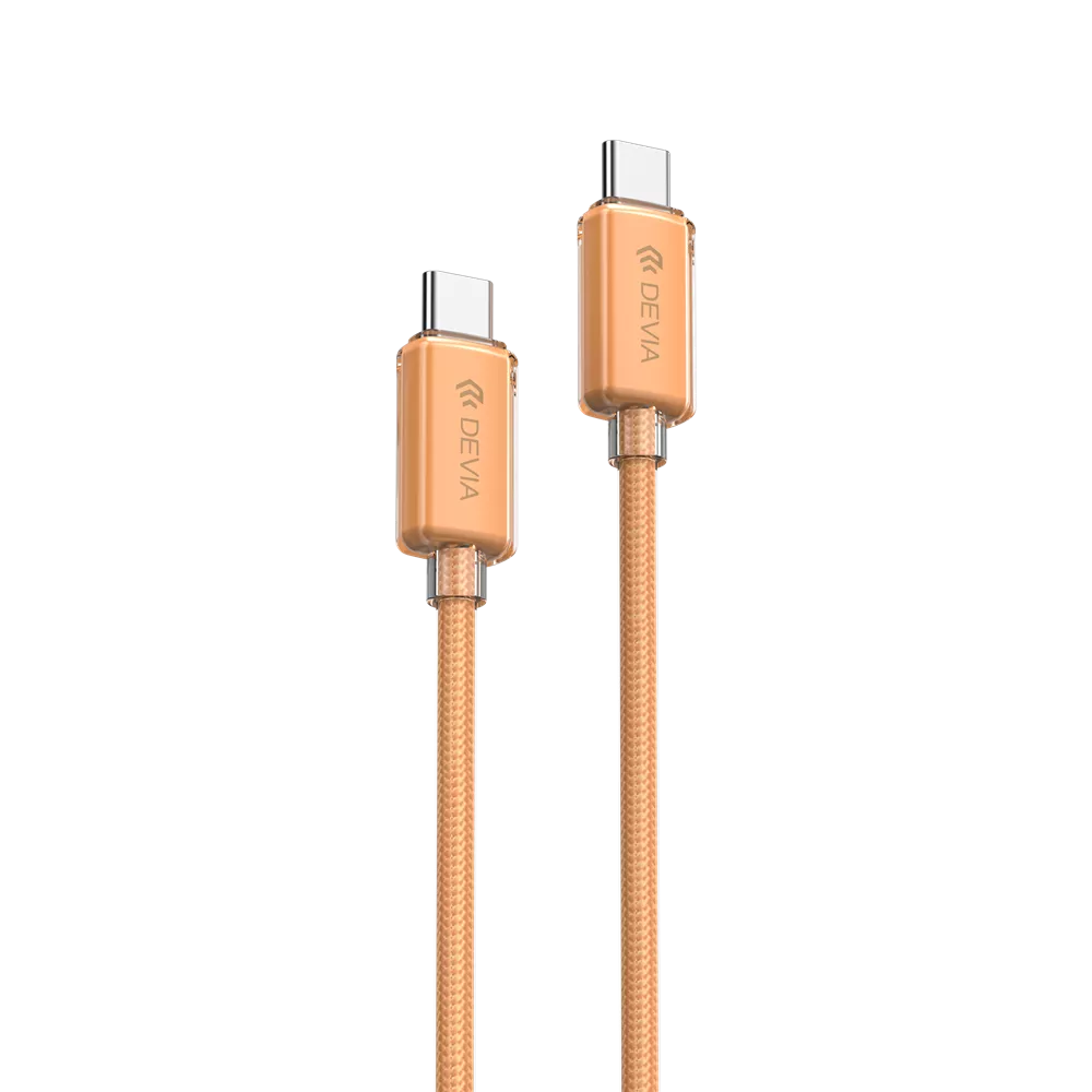 Devia - 1.5m (60W) Woven Braided Power Delivery - USB-C to USB-C Cable - Orange