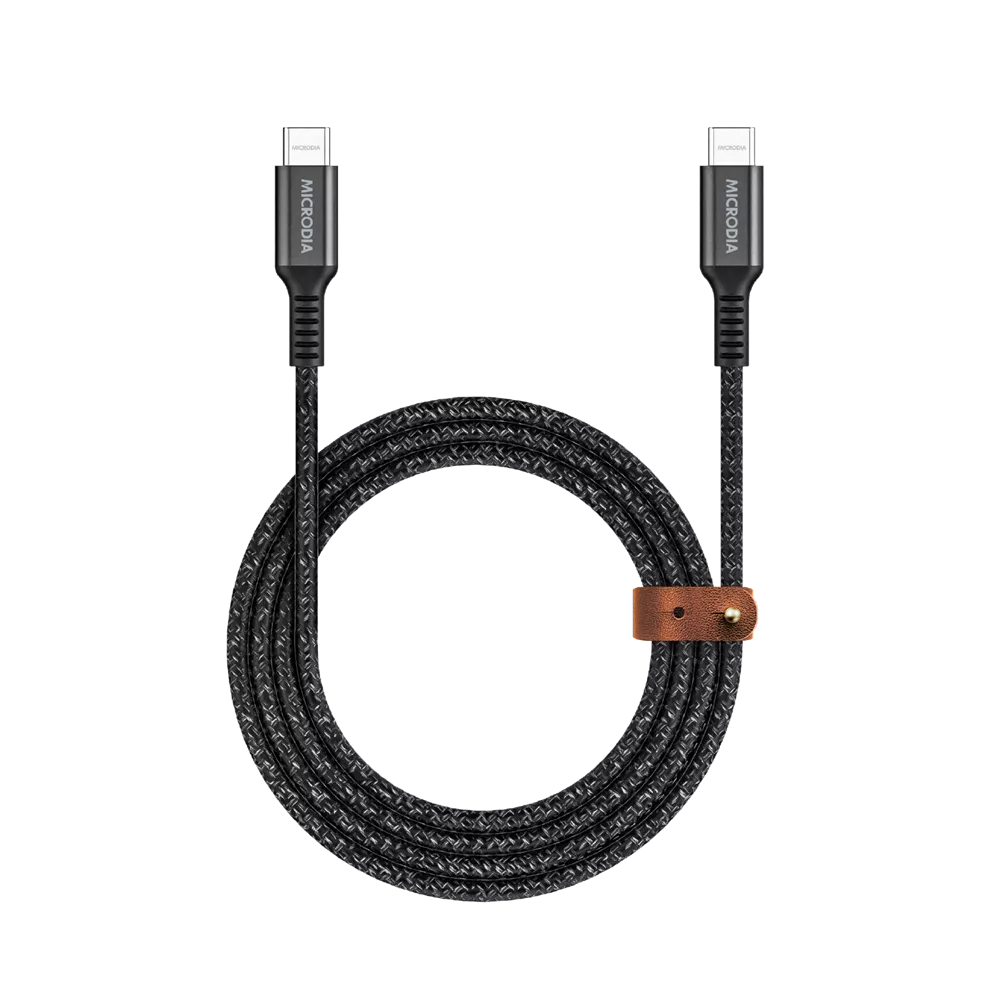 Microdia - Tweed - 1.3m - 60W Type-C to Type-C Cable - Charcoal