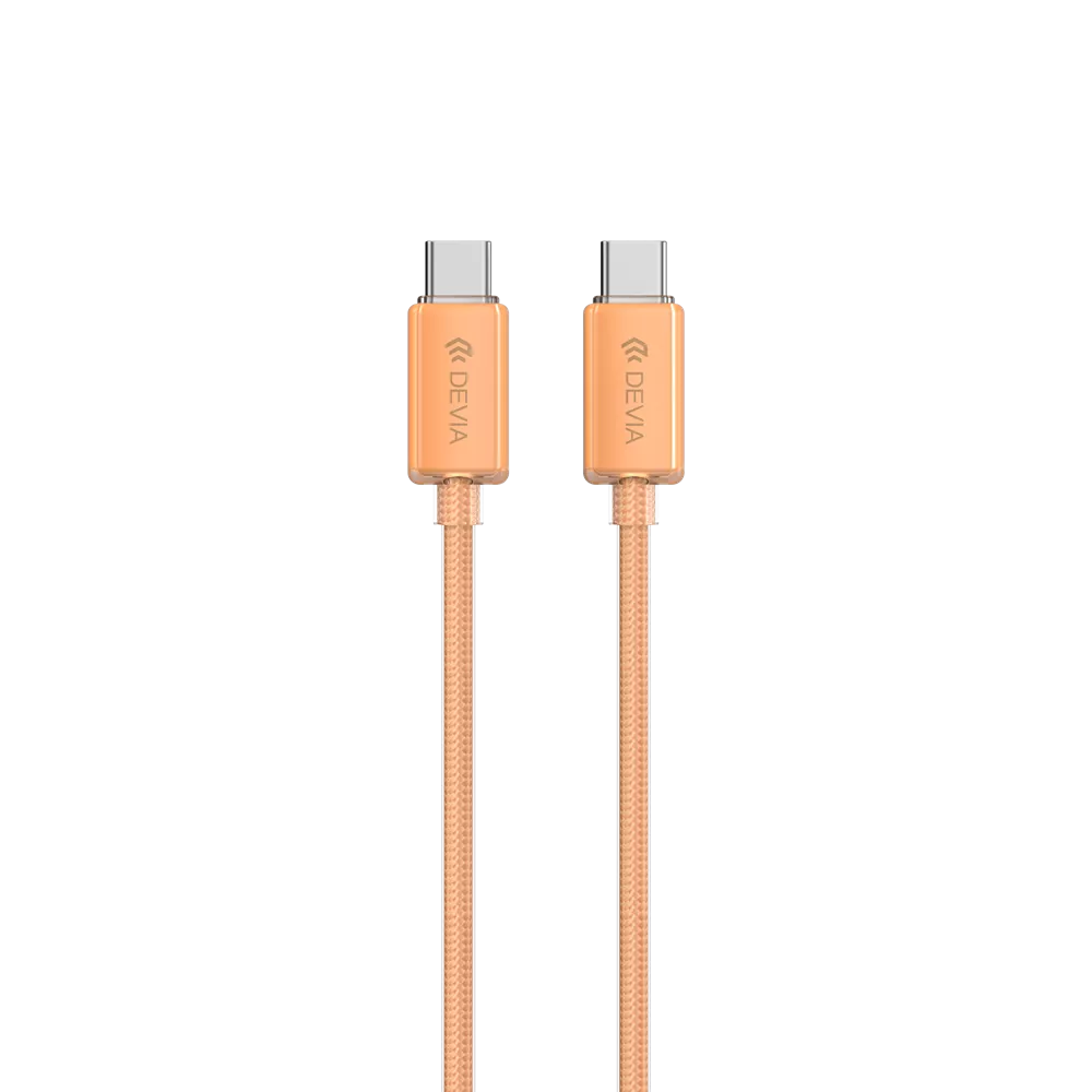 Devia - 1.5m (60W) Woven Braided Power Delivery - USB-C to USB-C Cable - Orange