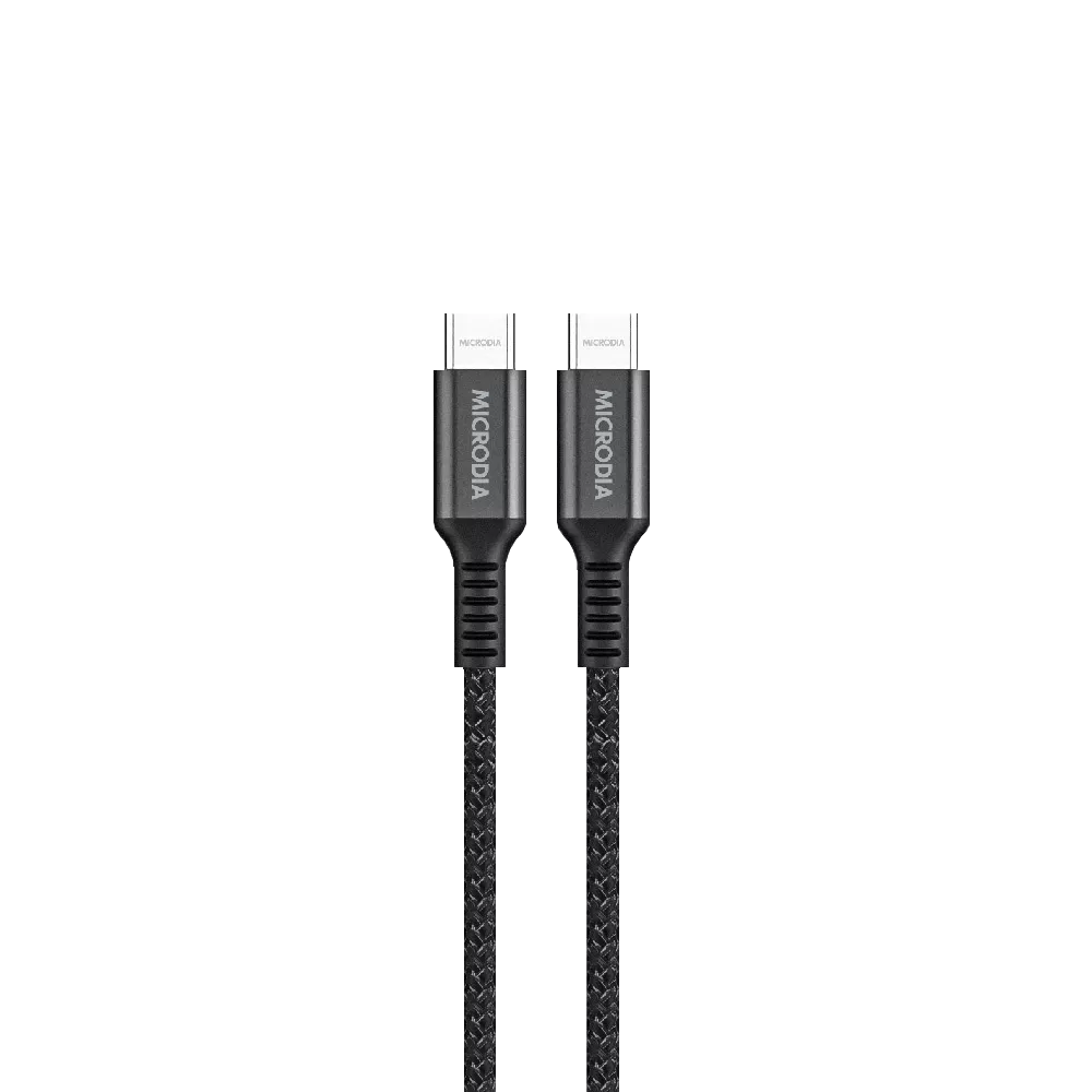 Microdia - Tweed - 1.3m - 60W Type-C to Type-C Cable - Charcoal