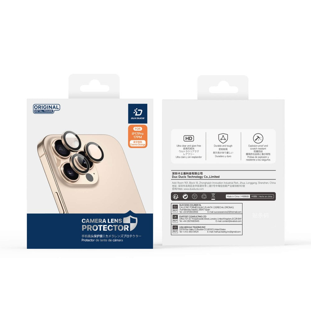 DuxDucis - Hawk Series - Camera Lens Protector With Fitting Guide - for iPhone 17 Pro / 17 Pro Max
