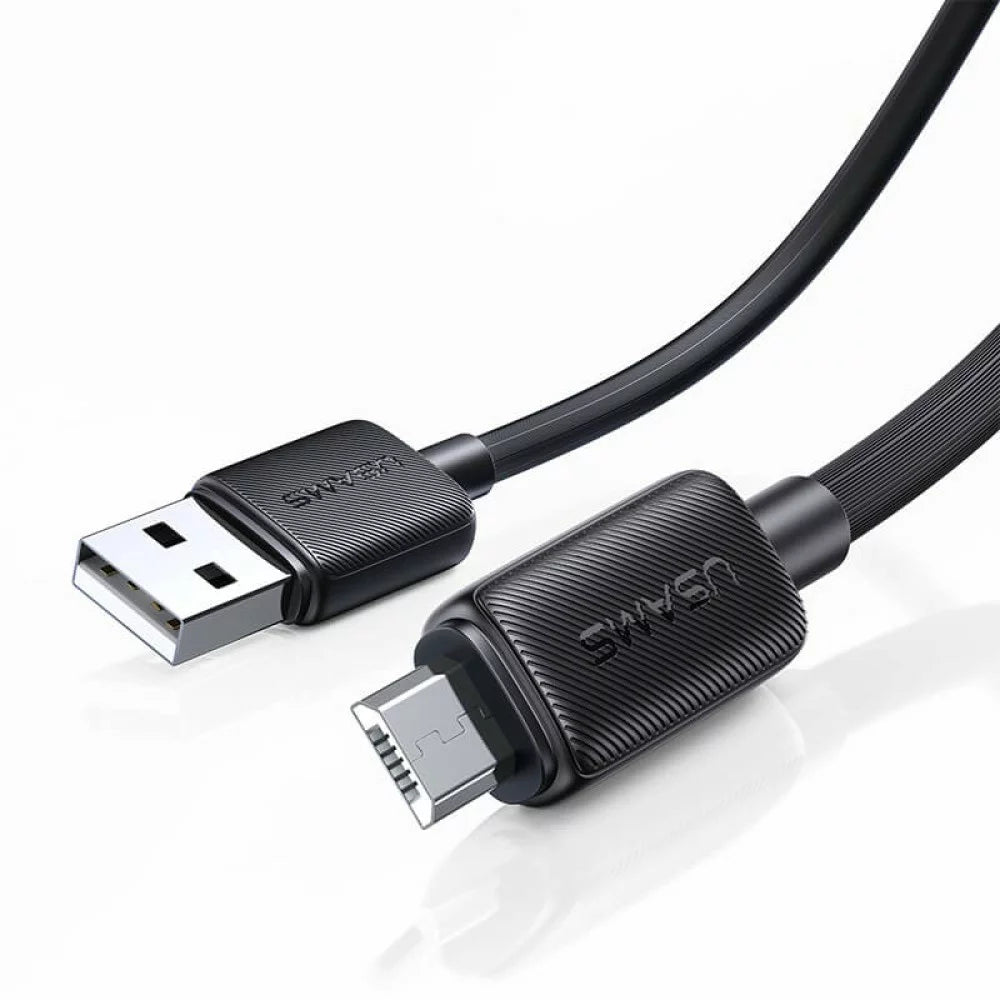 USAMS - KY Series - Micro USB to USB A Striped Cable -1M - Black