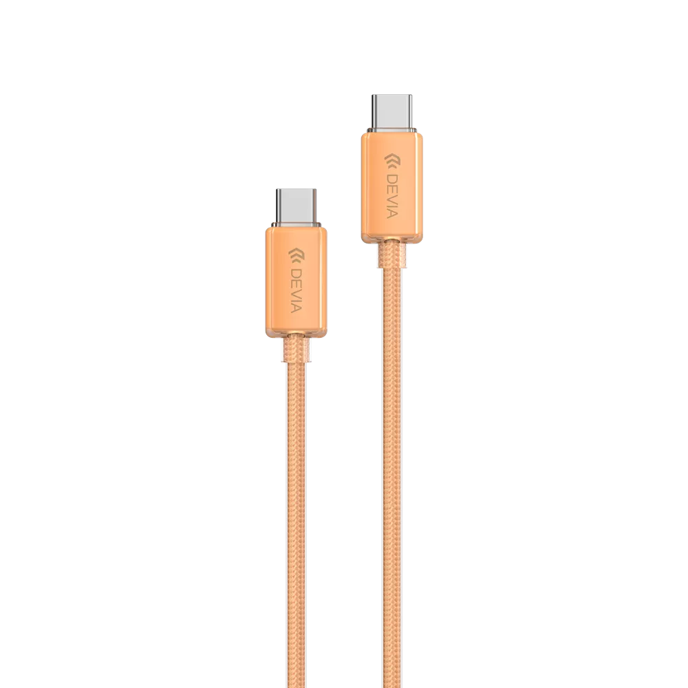 Devia - 1.5m (60W) Woven Braided Power Delivery - USB-C to USB-C Cable - Orange