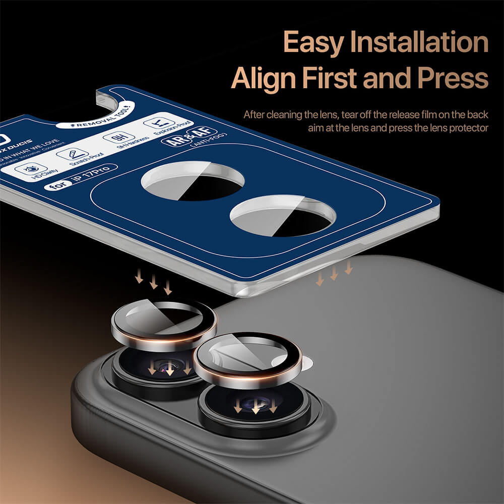 DuxDucis - Hawk Series - Camera Lens Protector With Fitting Guide - For iPhone 17