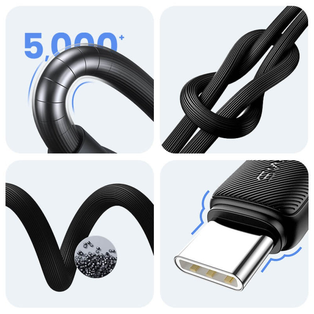 USAMS - C-Type to USB-A Charger Cable (2M / 6.5ft) Striped