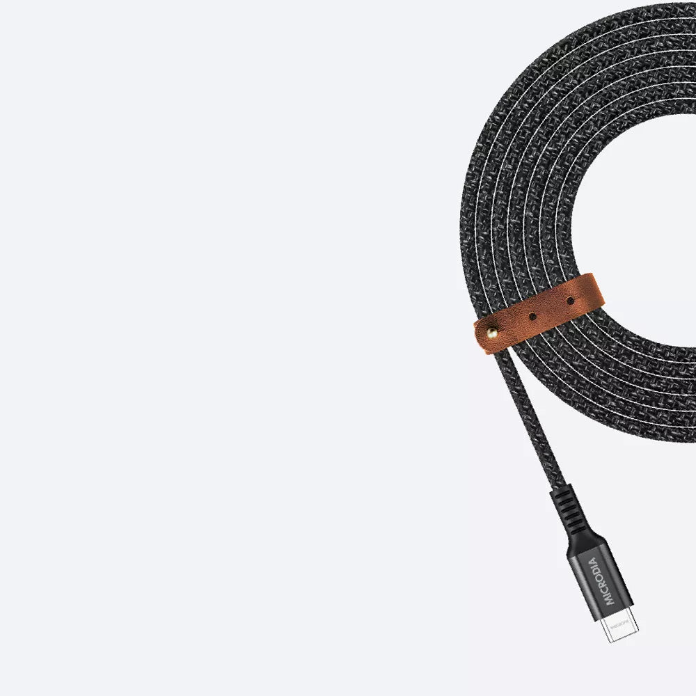 Microdia - Tweed - 1.3m - 60W Type-C to Type-C Cable - Charcoal