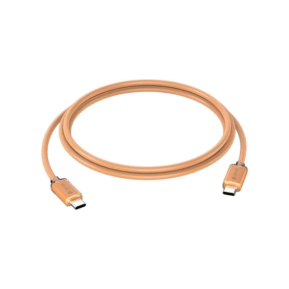 Devia - 1.5m (60W) Woven Braided Power Delivery - USB-C to USB-C Cable - Orange