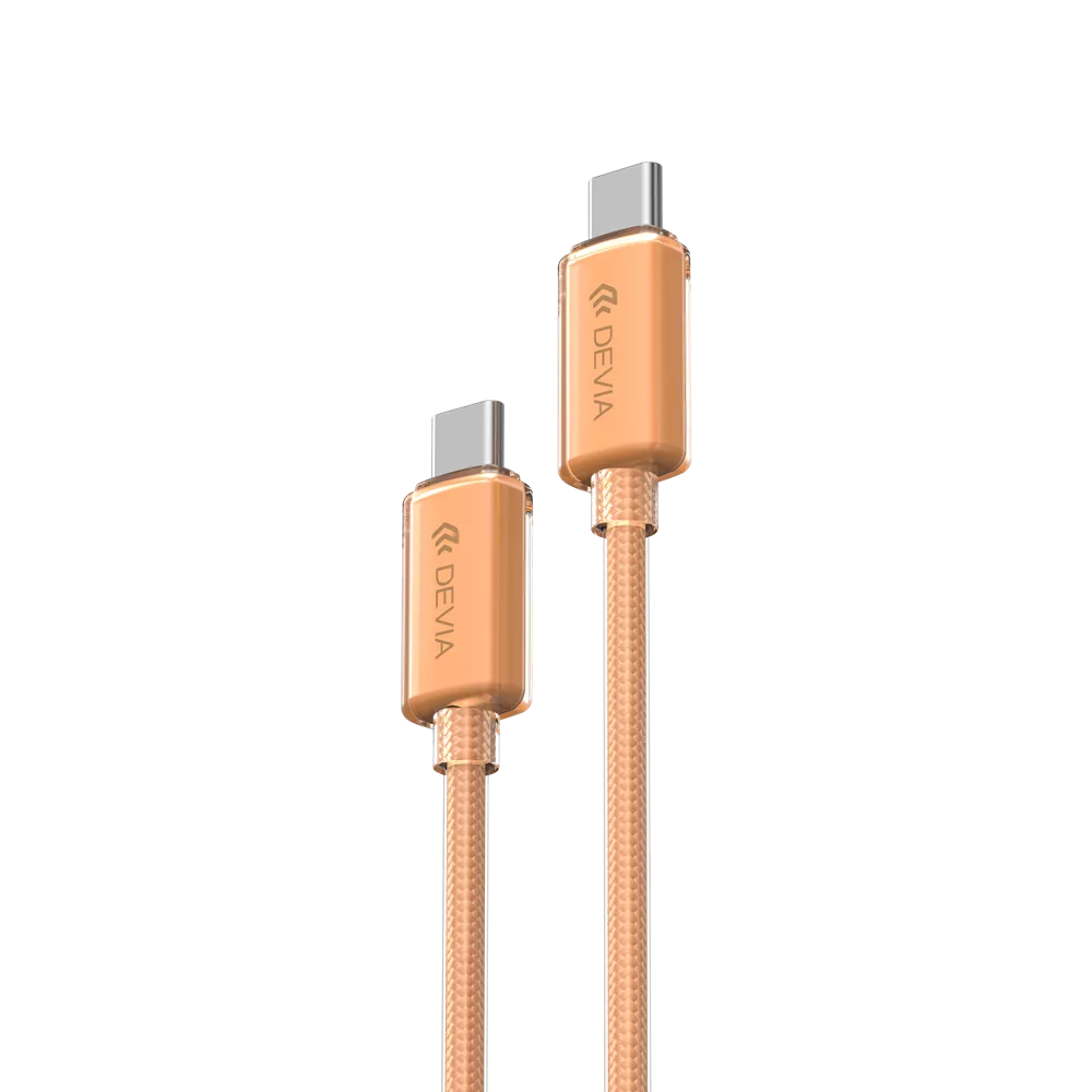 Devia - 1.5m (60W) Woven Braided Power Delivery - USB-C to USB-C Cable - Orange