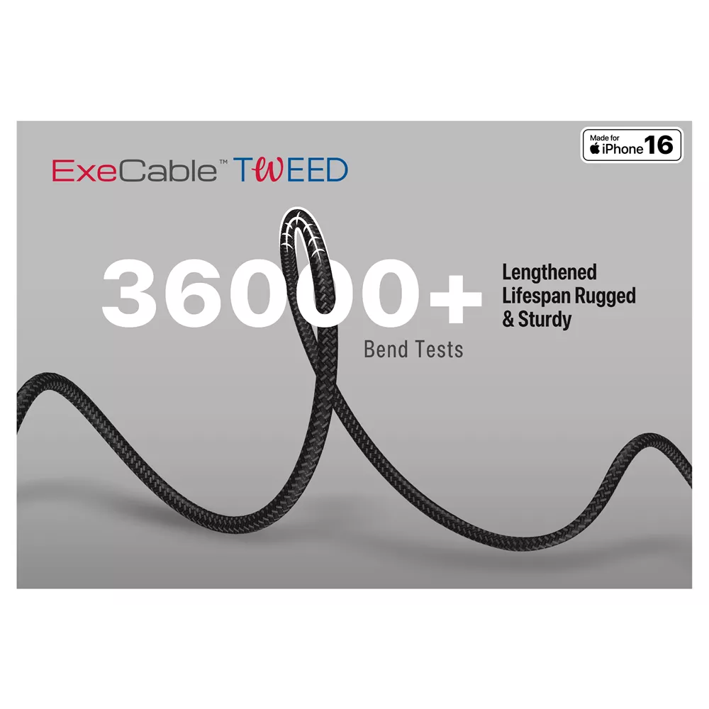 Microdia - Tweed - 1.3m - 60W Type-C to Type-C Cable - Charcoal