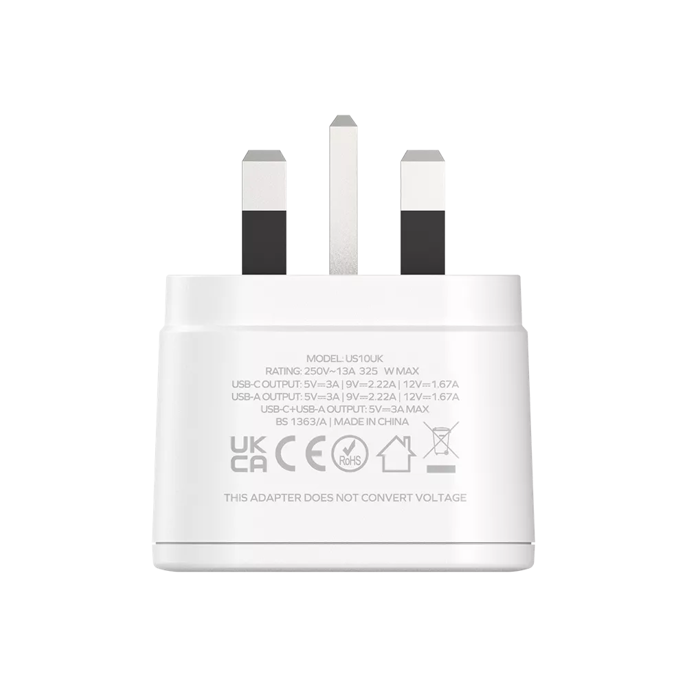MOMAX - OnePlug - Extension Plug Socket Extender - USB-C & 2x USB - White