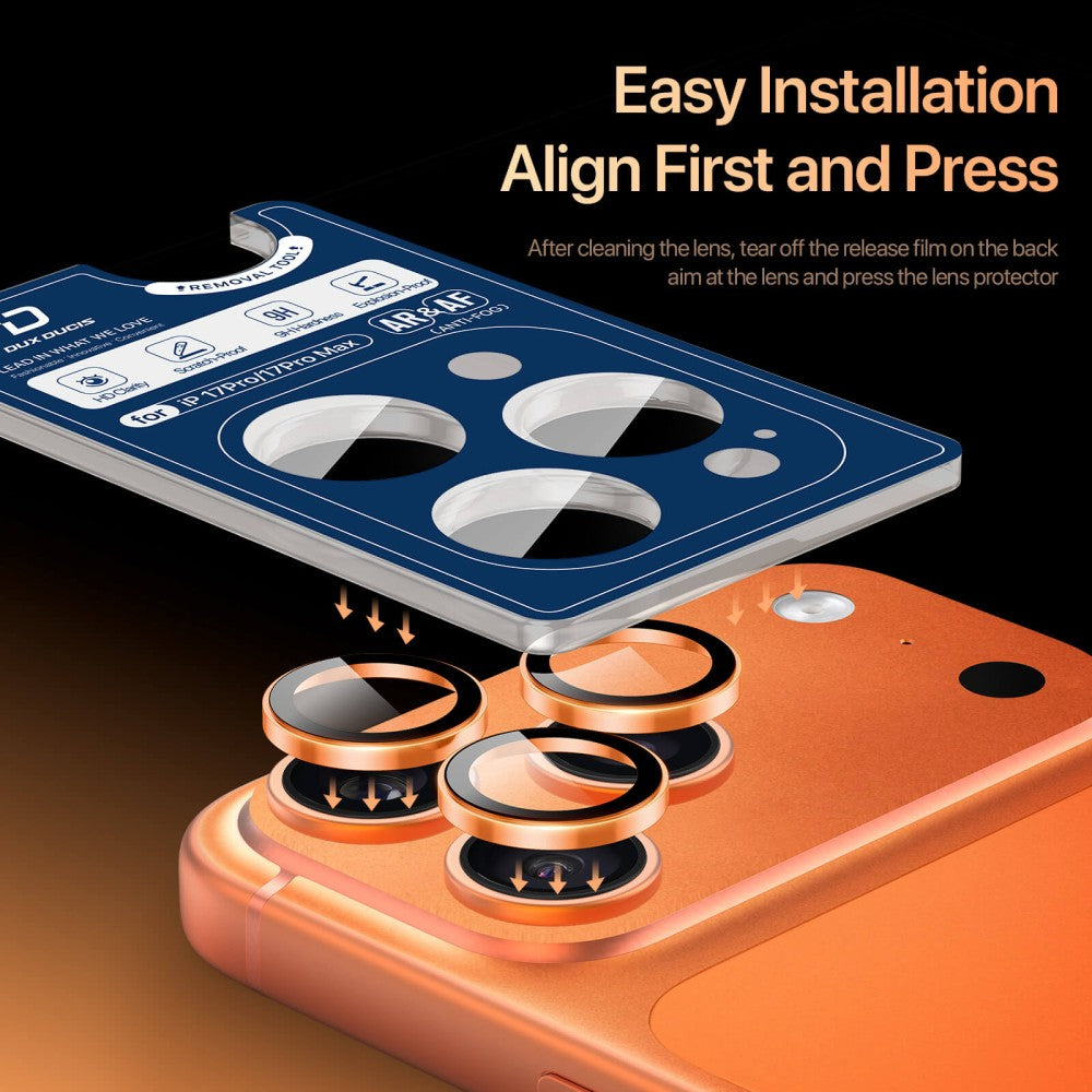 DuxDucis - Hawk Series - Camera Lens Protector With Fitting Guide - for iPhone 17 Pro / 17 Pro Max