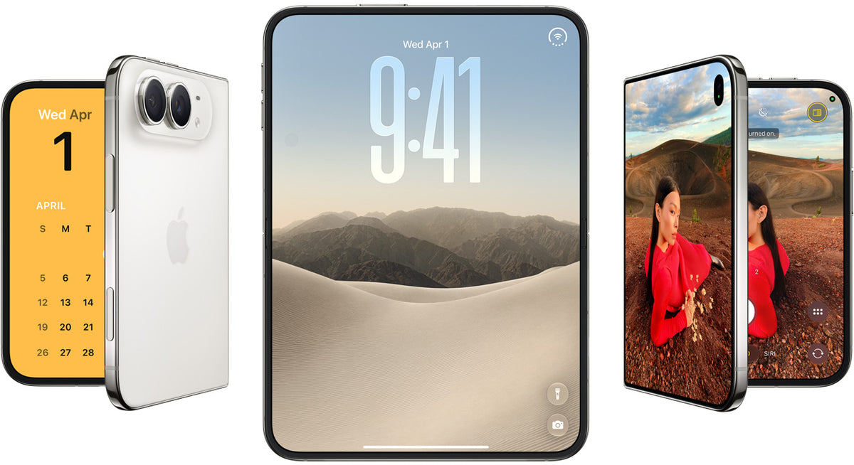iPhone Duo in Star White, shown open and folded